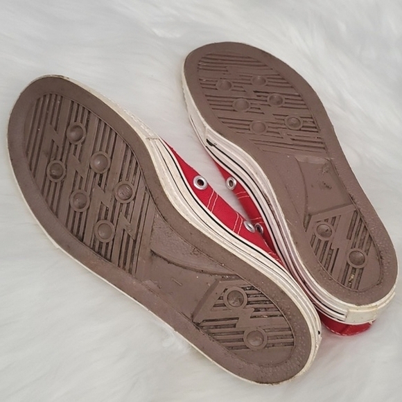 Vintage 1960s 1970s CONVERSE FASTBREAK Red Canvas Low Top Onestar Sneakers Sz 1 - Picture 15 of 17